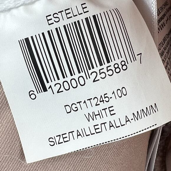 BCBG Maxzaria Estelle Off White Cream Lacy Overlay Top Shirt Size M Peplum Hem - Picture 12 of 13